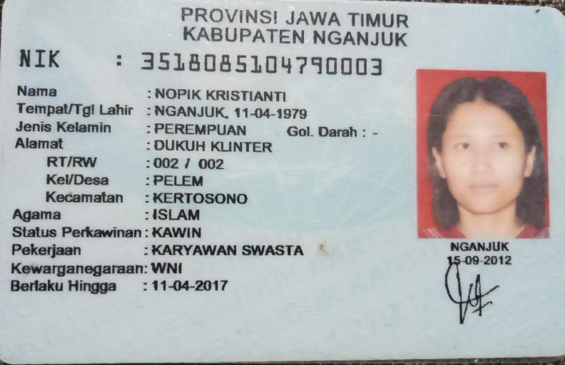 KTP NOPIK KRISTIANTI