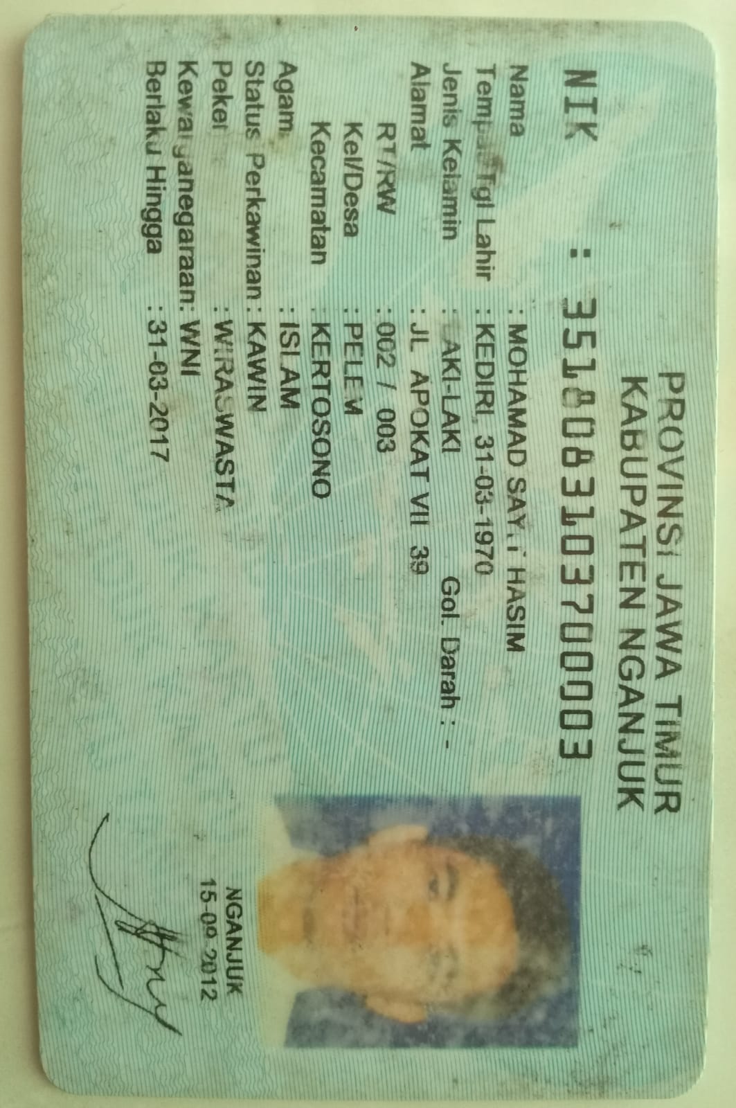 KTP MOHAMAD SAYIT HASIM