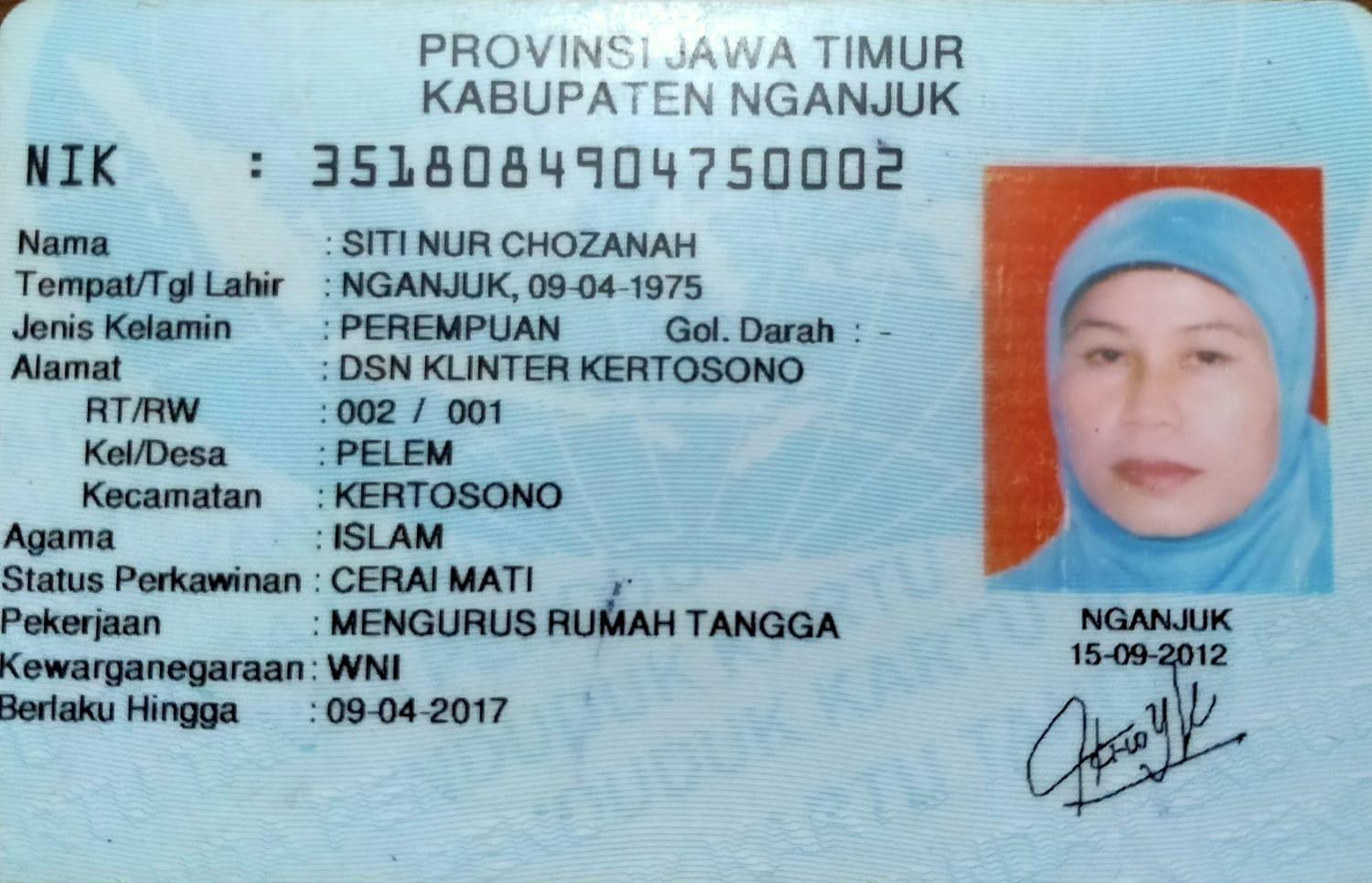 KTP SITI NUR CHOZANAH